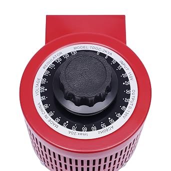 Variable Transformer, 2000 VA 110V 60 Hz. variac Variable Transformer 0-130 Volt Adjustable Output Variable AC Voltage Regulator, Red