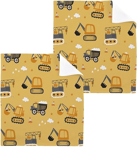 Miniatura 2 de SUABO Toallas de baño de algodón suave para niños,Toalla de camiones de construcción,Set 6