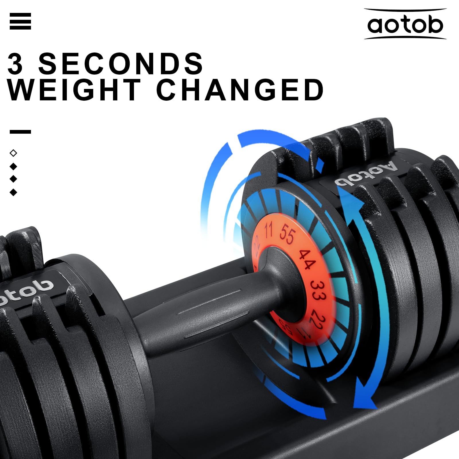 Adjustable Dumbbell Set 25/55 Lbs (Pair) Set of 2 | Fast Weight Adjustment with Anti-Slip Turning Handle, Space-Saving for Home Gym, Strength Training Equipment for Men & Women