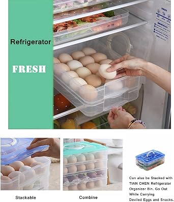 Deviled Egg Containers with Lid, Portable Egg Carrier Tray