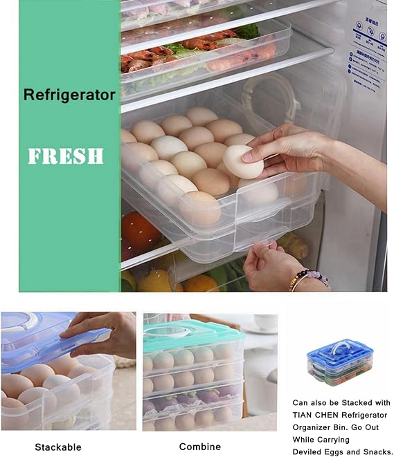 Deviled Egg Containers with Lid, Portable Egg Carrier Tray