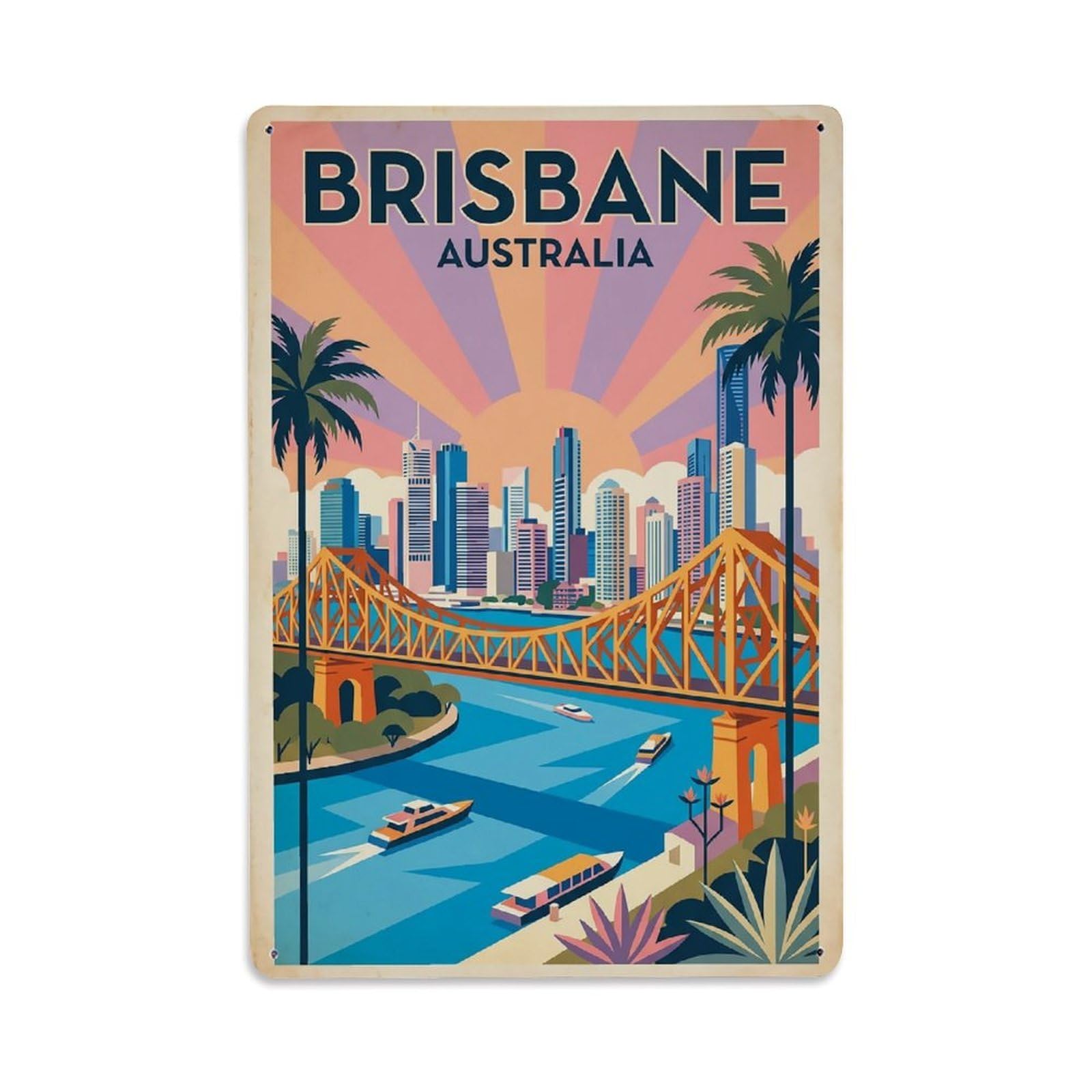 Retro Australia Brisbane Travel（1) Metal Tin Sign