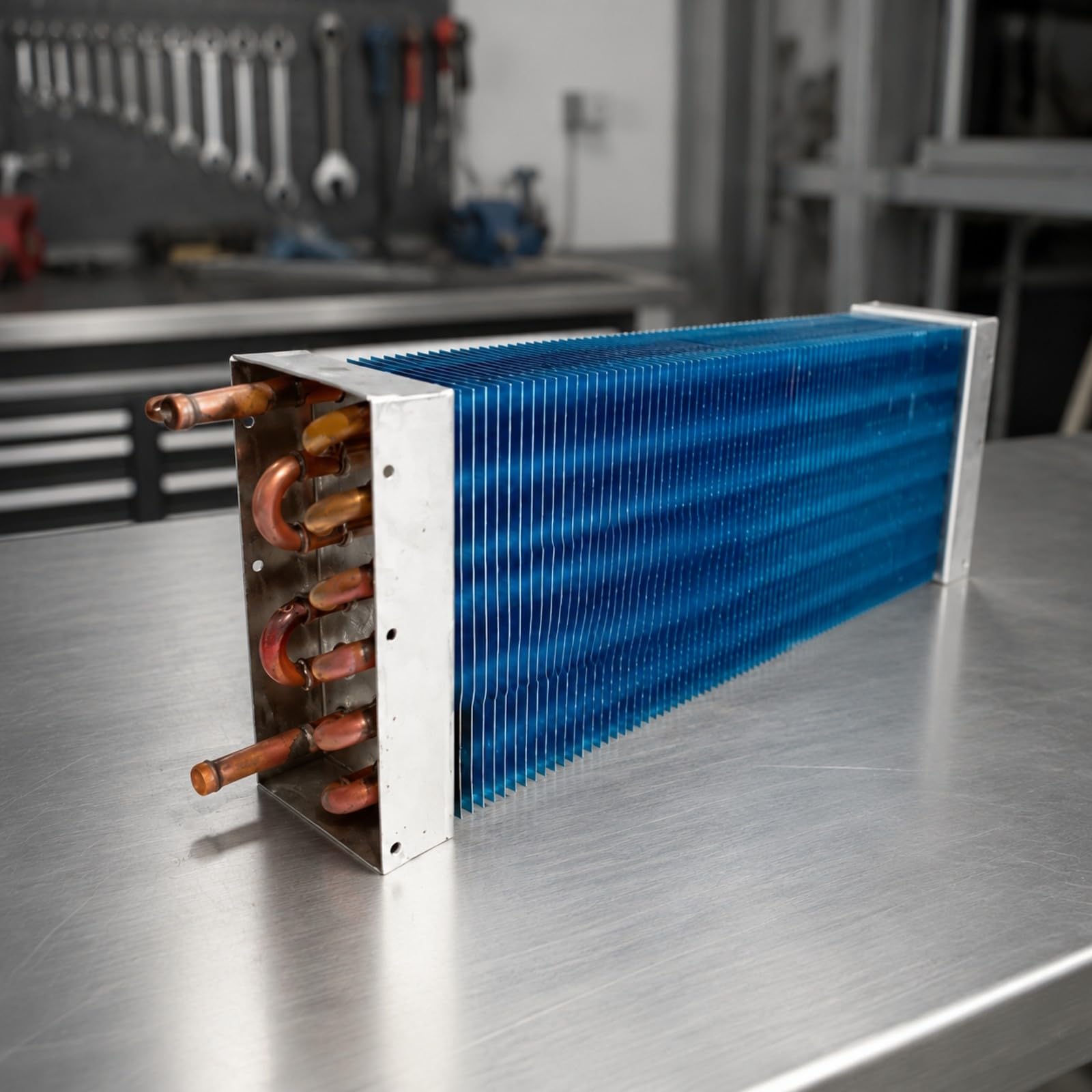 Serpentín Evaporador Aleteado Eficiente Serpentín con Aletas Aluminio Disipador Aluminio para Armarios Refrigerados, Congeladores, 400x150x75mm
