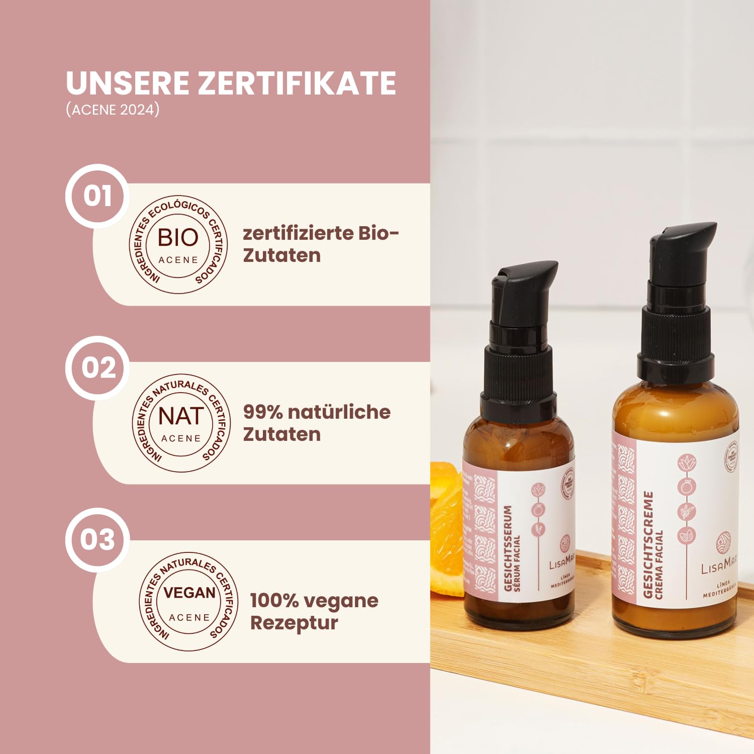 LisaMar® Gesichtscreme & Serum Set – Anti-Aging Pflege für strahlende Haut – Hyaluron & Aloe Vera – Natürlich, Bio & vegan – Feuchtigkeitspflege für das Gesicht.