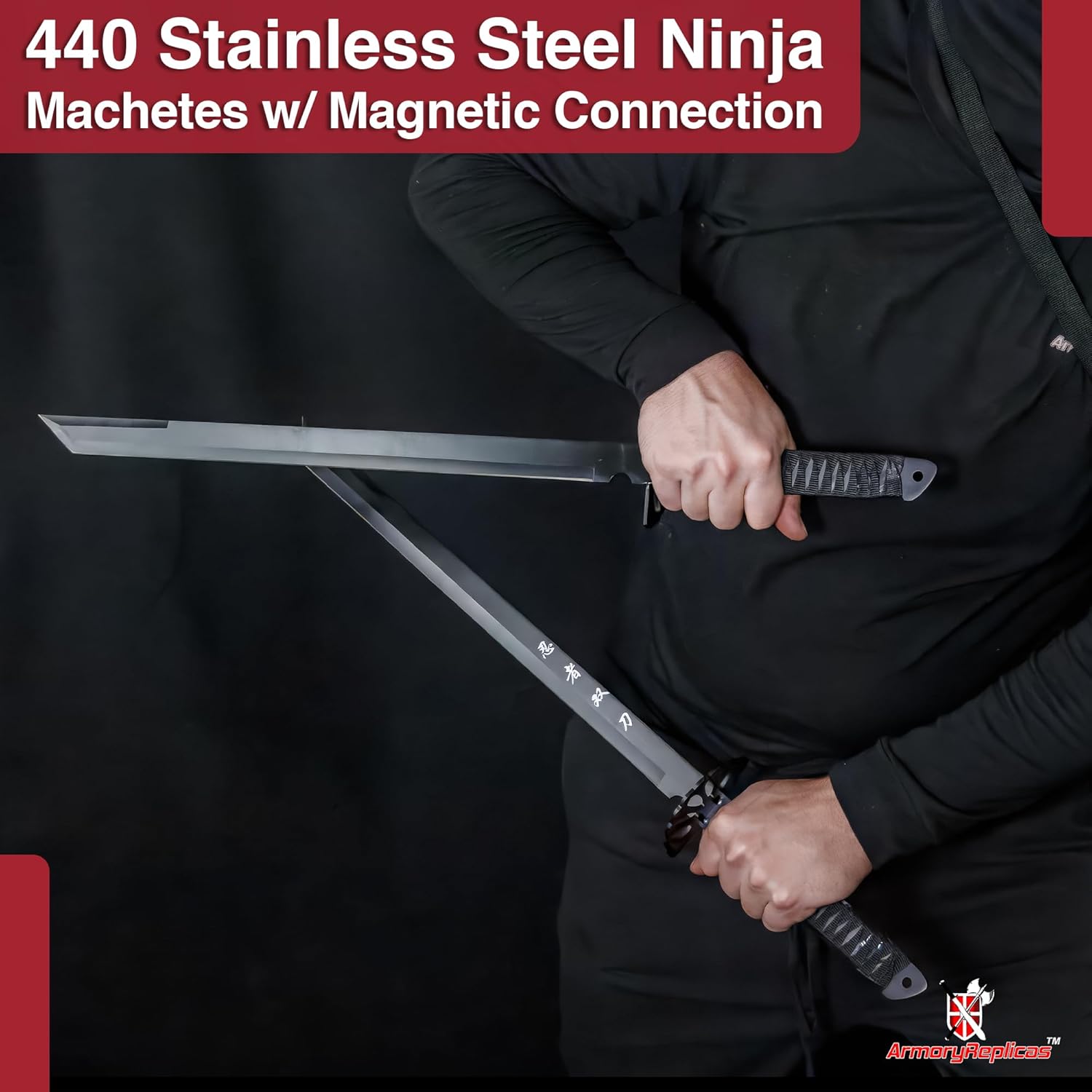 Armory Replicas™ Ninja Twin Sword Collection – Dual Stainless Steel Blades with Tactical Sheath Options