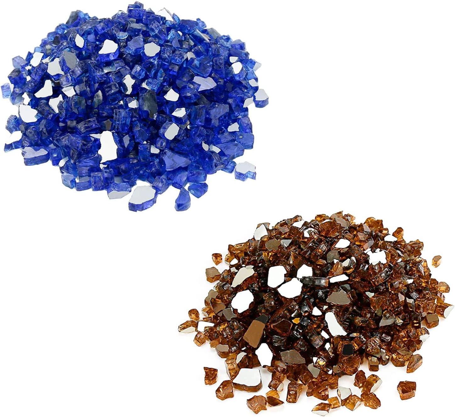 Grisun Fire Glass for Fire Pit, 1/2 Inch Mix 20 Pounds High