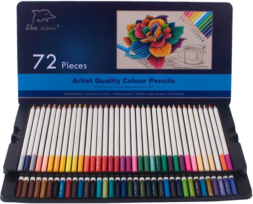 72 Colored Pencils Set for Adult Coloring Books with Tin Case,Great Art School Supplies for Kids & Adults Coloring Pencils