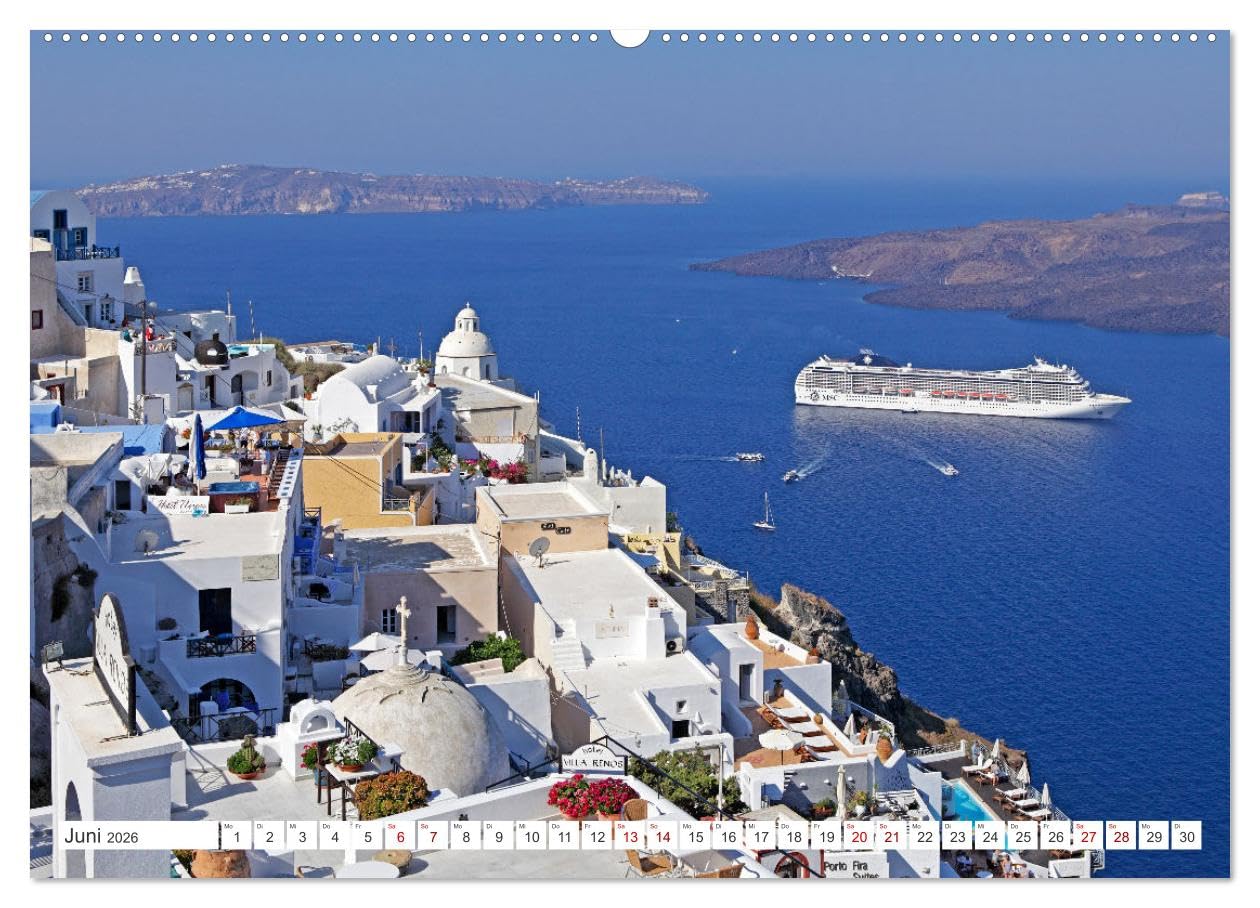Die Kykladen - Inseln im Ägäischen Meer (hochwertiger Premium Wandkalender 2026 DIN A2 quer), Kunstdruck in Hochglanz: Die Kykladen, Badestrände, Kultur und Sonne pur. (CALVENDO Orte)