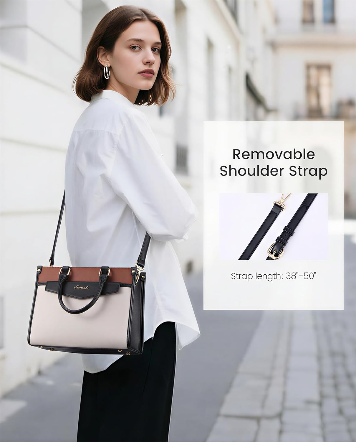 LOVEVOOK Purses and Handbags for Women, Trendy Satchel Tote Purse, PU Leather Crossbody Shoulder Bag Top Handle for Ladies - Image 3