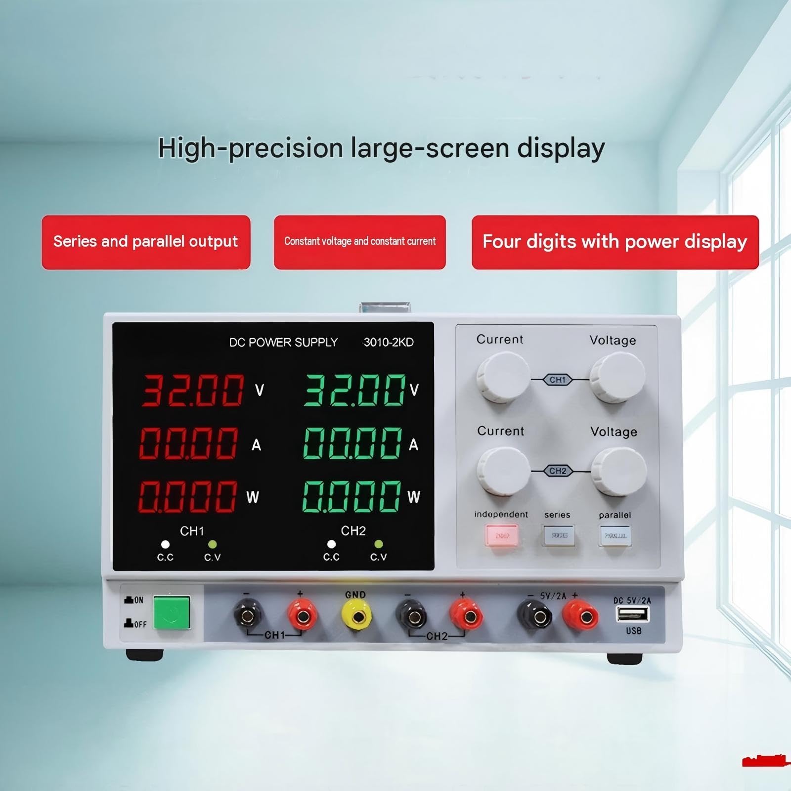 6003-2KD Alimentatore CC Fonte di alimentazione da laboratorio Per laboratorio o fabbrica | Digitale regolabile 6003-2KD 60V3A Stabilizzatore Switching Power Bank Gamma di frequenza 50Hz-60Hz