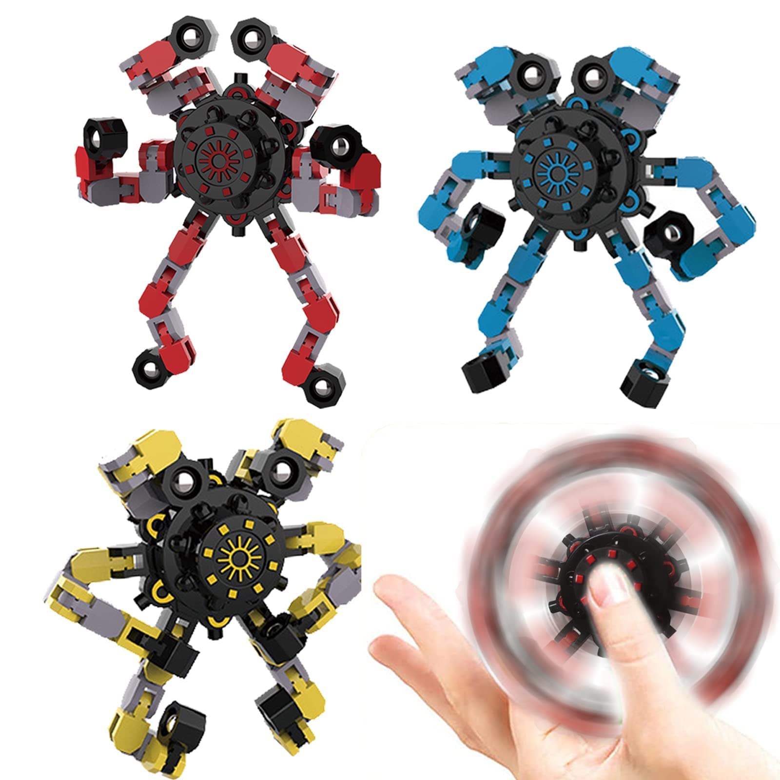 Buy Transformable Fingertip Gyro Spinner 3 PCS, KASTWAVE Fidget Spinners Toy, Cool Deformed