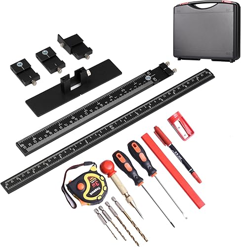 Miniatura 7 de Juego de herramientas de plantilla de 14 piezas, herramientas de plantilla de manija de gabinete de aleación de aluminio, herramienta de plantilla