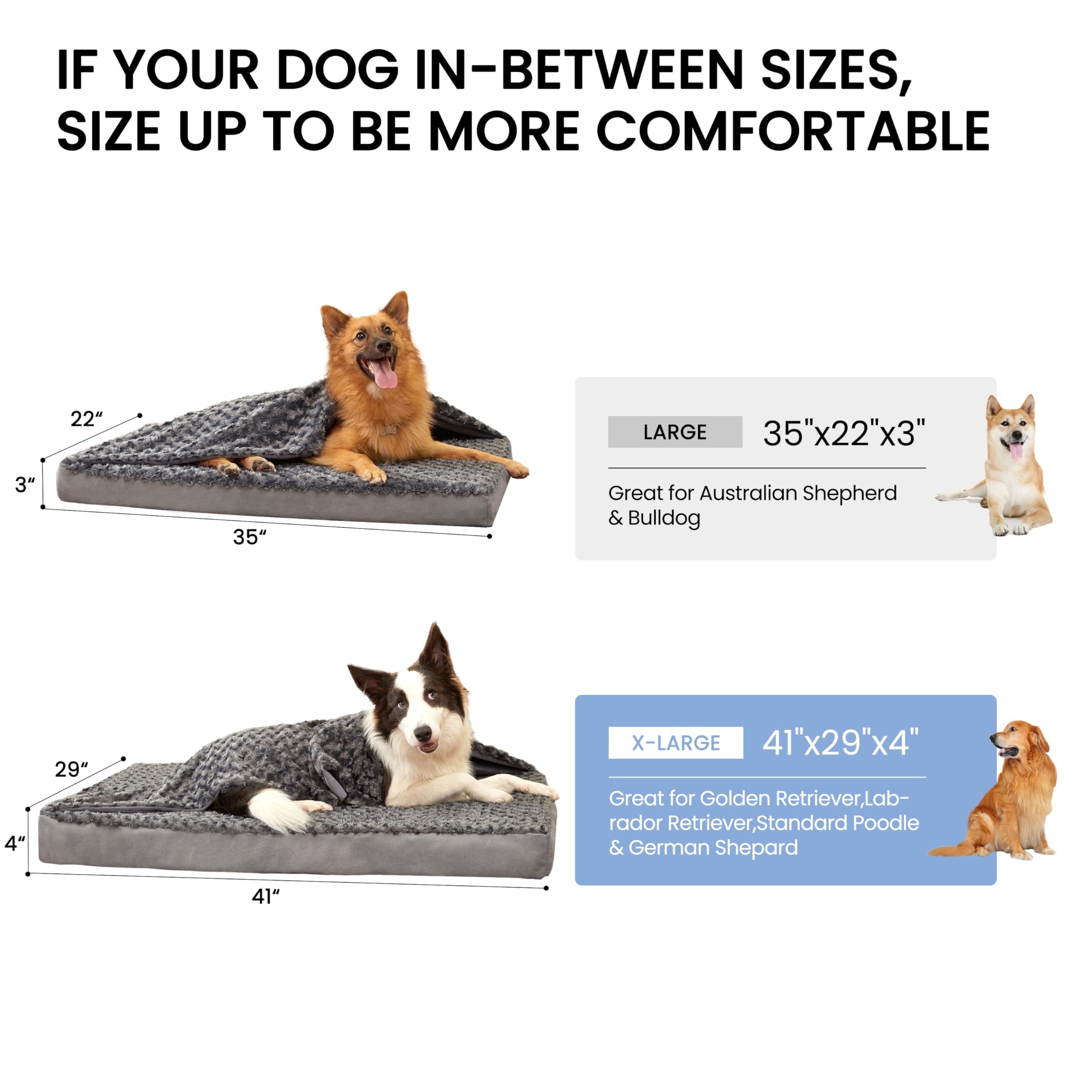 GOHOO PET Orthopedisches Hundebett Mit Kühlgel & Memory-Schaum – Abnehmbarer Bezug, Wasserdicht, Für Kleine Bis Große Hunde