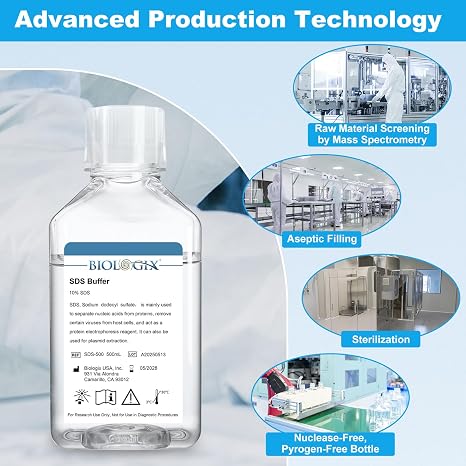 SDS Buffer, 10% Sodium Dodecyl Sulfate Solution for Lab, 500mL2