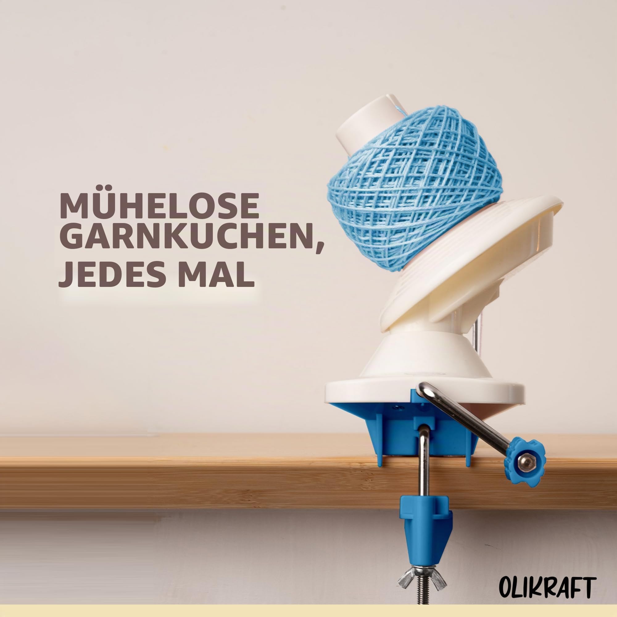 Wollspule für Wollkugeln und Wollspender (mit Wollknäuelhalter) | Basis-Set geeignet für Wollknäuel | Wollspule