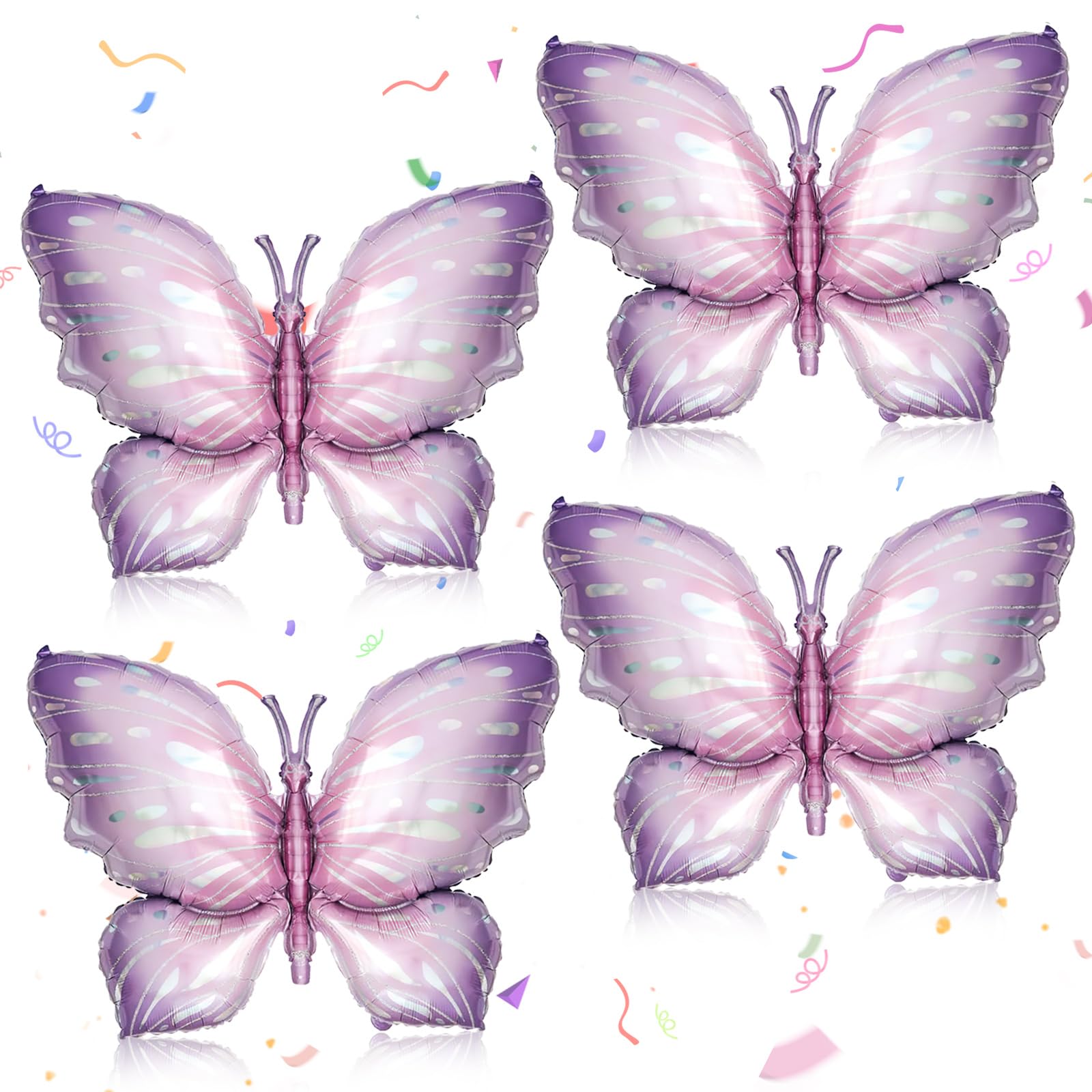 5 Stück Schmetterling Folienballons – 79x53 Cm, Alufolie, Für Geburtstage, Hochzeiten & Themenpartys