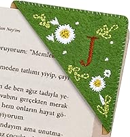 Vista 71 de Marcapáginas de esquina bordado, marcapáginas personalizadas con 26 letras de diseño de triángulo de fieltro, bordado y hecho a mano para tu placer