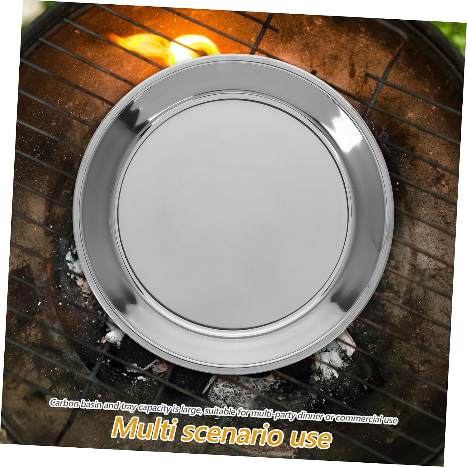Ash Catcher Pan for Korean Bbq Camping Stainless Steel