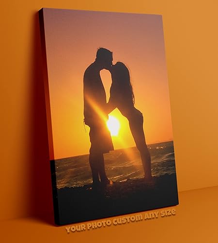 Woaiting Lienzo personalizado con tus propias fotos, decoración de pared para hombres, regalo de novio, marco de lienzo personalizado para