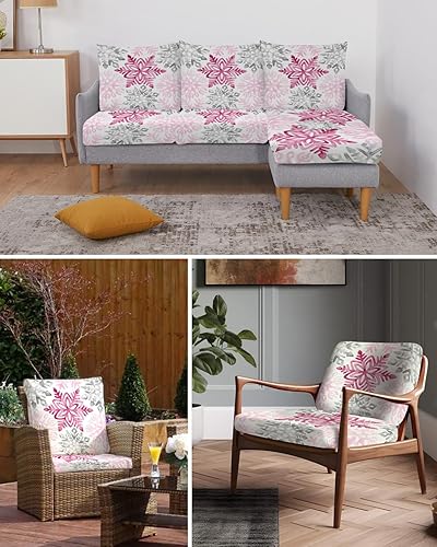 Miniatura 6 de Fundas de cojín elásticas de Navidad para sofá, seccional, individual, en forma de T, protector para muebles con parte inferior elástica, color rosa