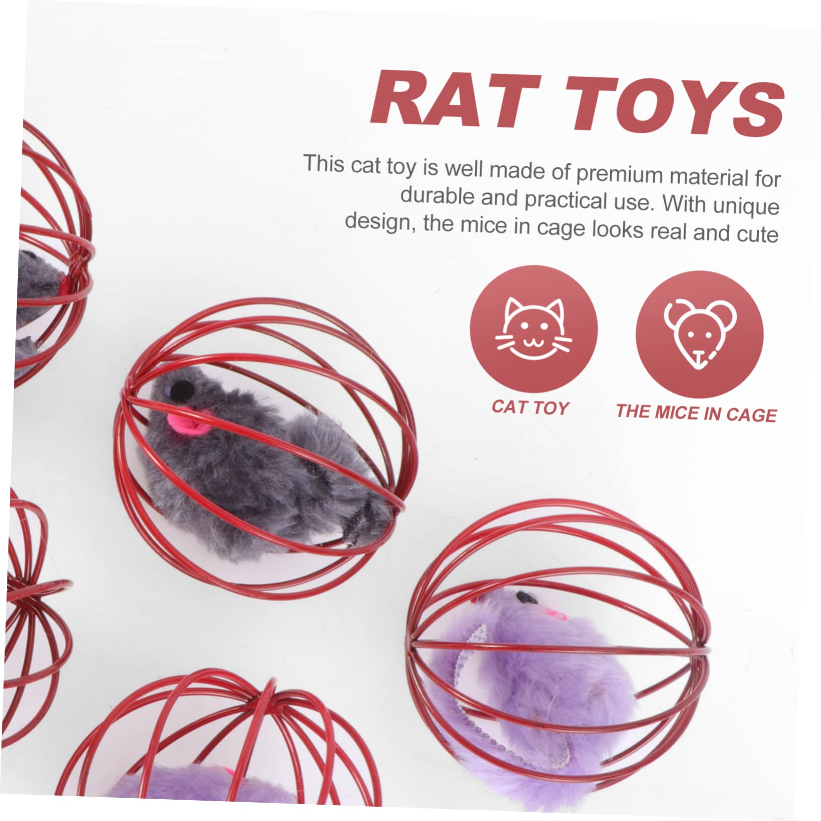 Toddmomy 15piezas Juguete para Gato De Ratón Jaula Estimulante Interactivo para Mascotas Diversión y Ejercicio para Gatos y Gatitos Aleatorios
