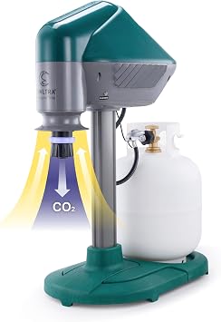 OWLTRA MT2410 Upgraded Outdoor Mosquito Guard, Quiet, Odorless, All-Weather Insect Control with CO2 Release with Propane & UV Light for Mosquitoes, No-See-Ums, Flies, Moths & Midges, Dark Green