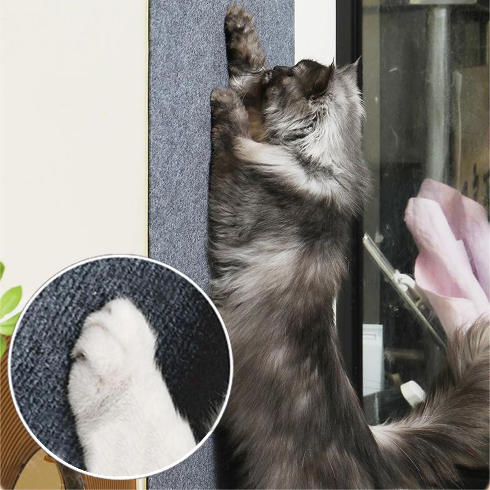 Ueiwffzo Selbstklebend Kratzteppich Katze Wand, Kra Produktbild-Vorschau 7