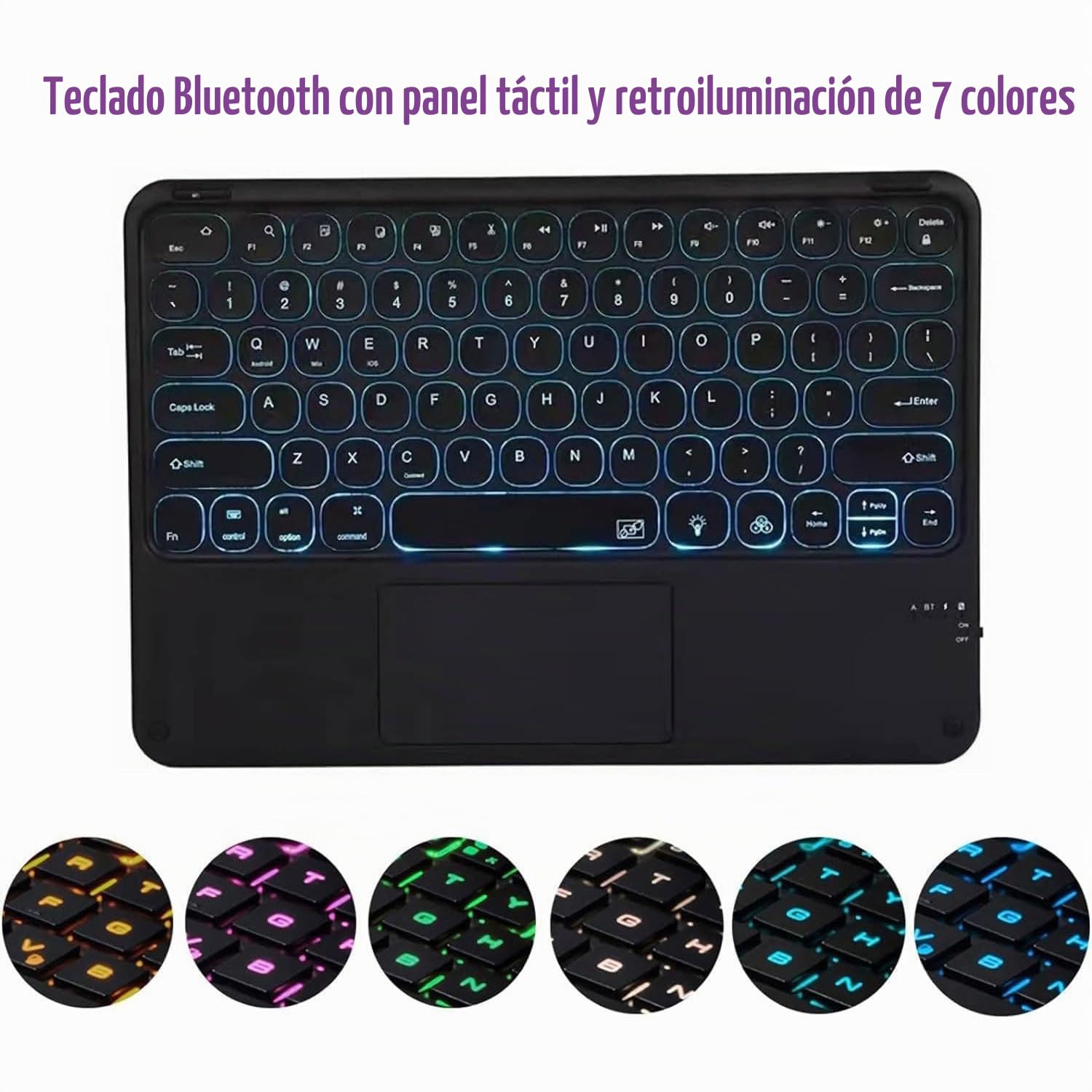 Funda con Teclado para Samsung Galaxy Tab S11 Ultra / S10 Ultra / S9 Ultra / S8 Ultra 14,6 Pulgadas, Español Ñ Teclado Ratón Panel Táctil Extraíble Retroiluminado 7 Colores,Negro