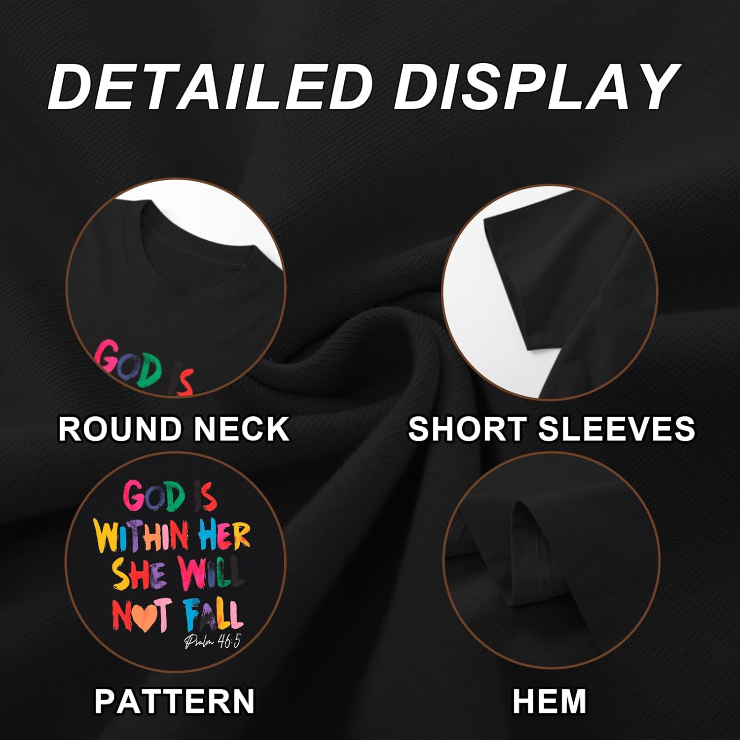 Christian Shirts for Women Jesus God is Within Her Tshirt Faith Inspirational Bible Verse Religious Graphic Tee Tops - Image 6