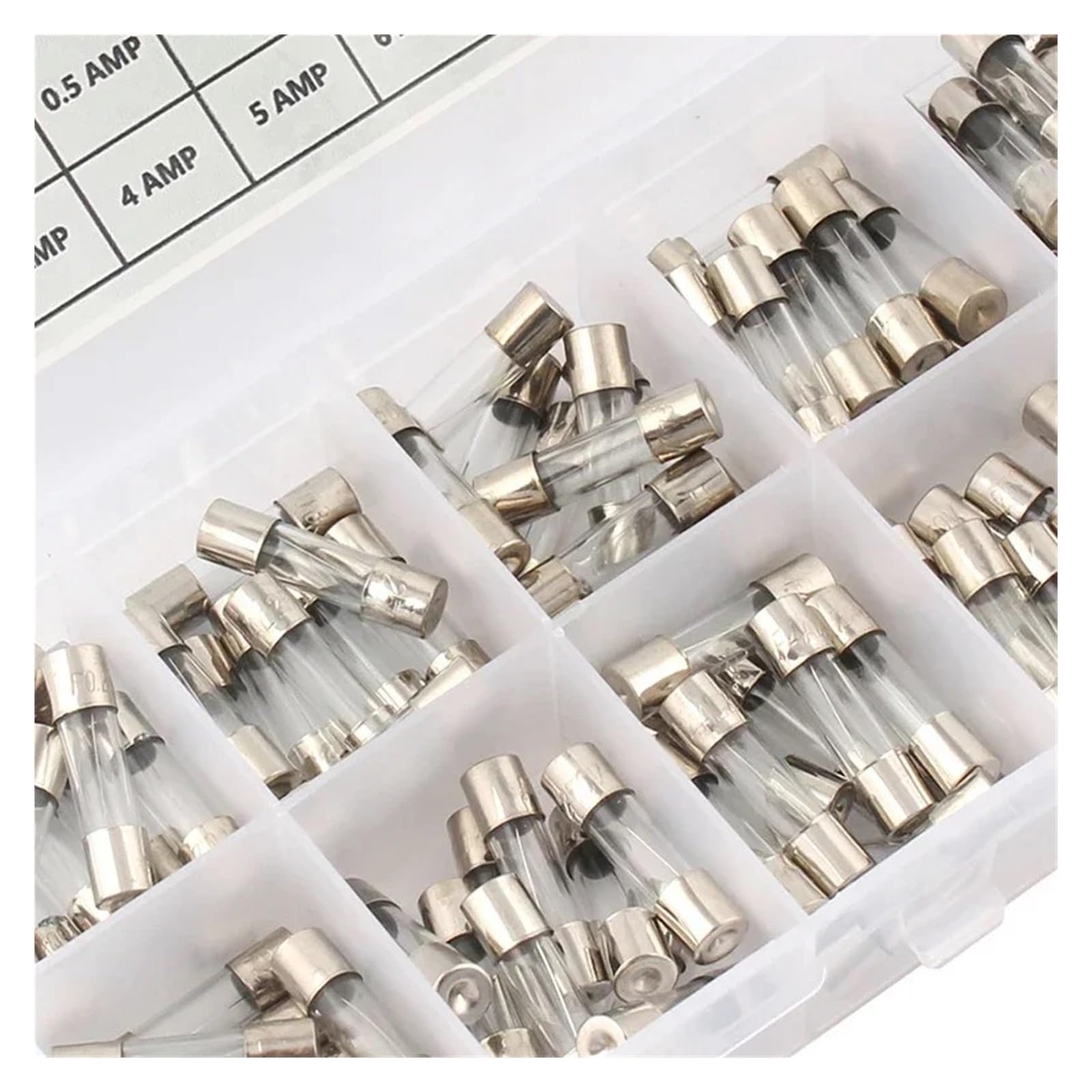 100/72pcs 5 * 20 6 30 Fast Melting Tubo di Vetro Fusibile Auto Set con Scatola 0.2-20A .5-30A Household(100pcs)