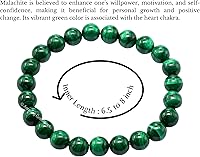 Vista 682 de Amazing Gemstone Pulsera de cristal para mujeres y hombres, pulsera de cristal curativo de protección, pulsera elástica con cuentas de piedras