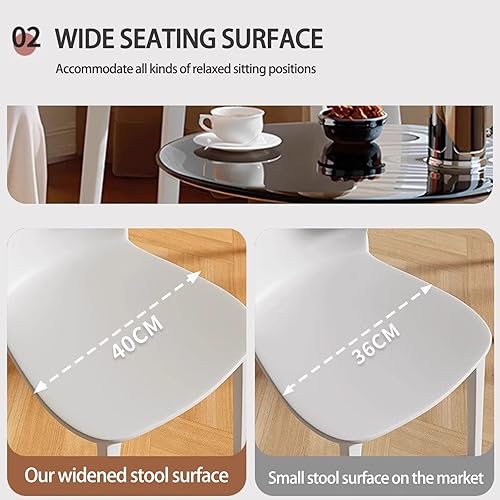 Miniatura 6 de Sillas de comedor de cocina apilables, sillas de plástico, silla de cocina, silla de patio apilable para interiores, exteriores, restaurantes,