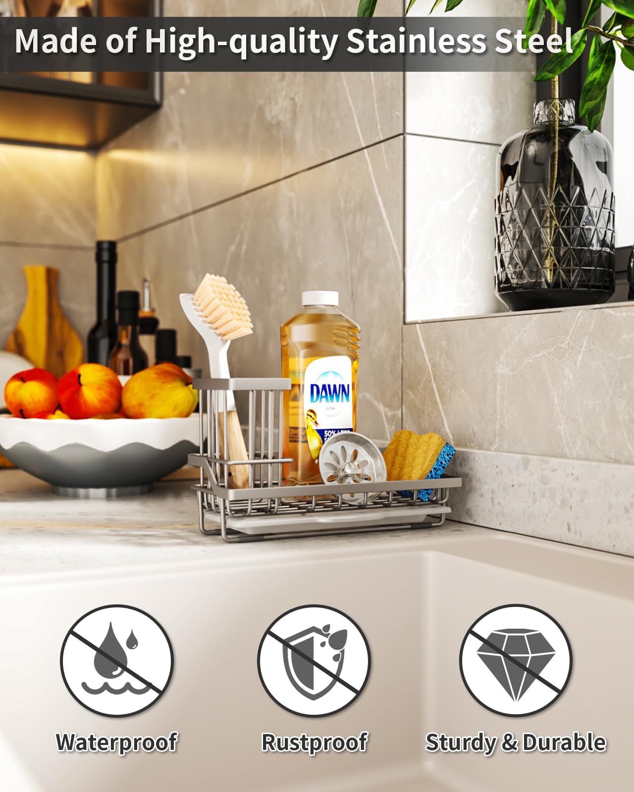 SWTYMIKI Sink Caddy Sponge Holder - Image 2
