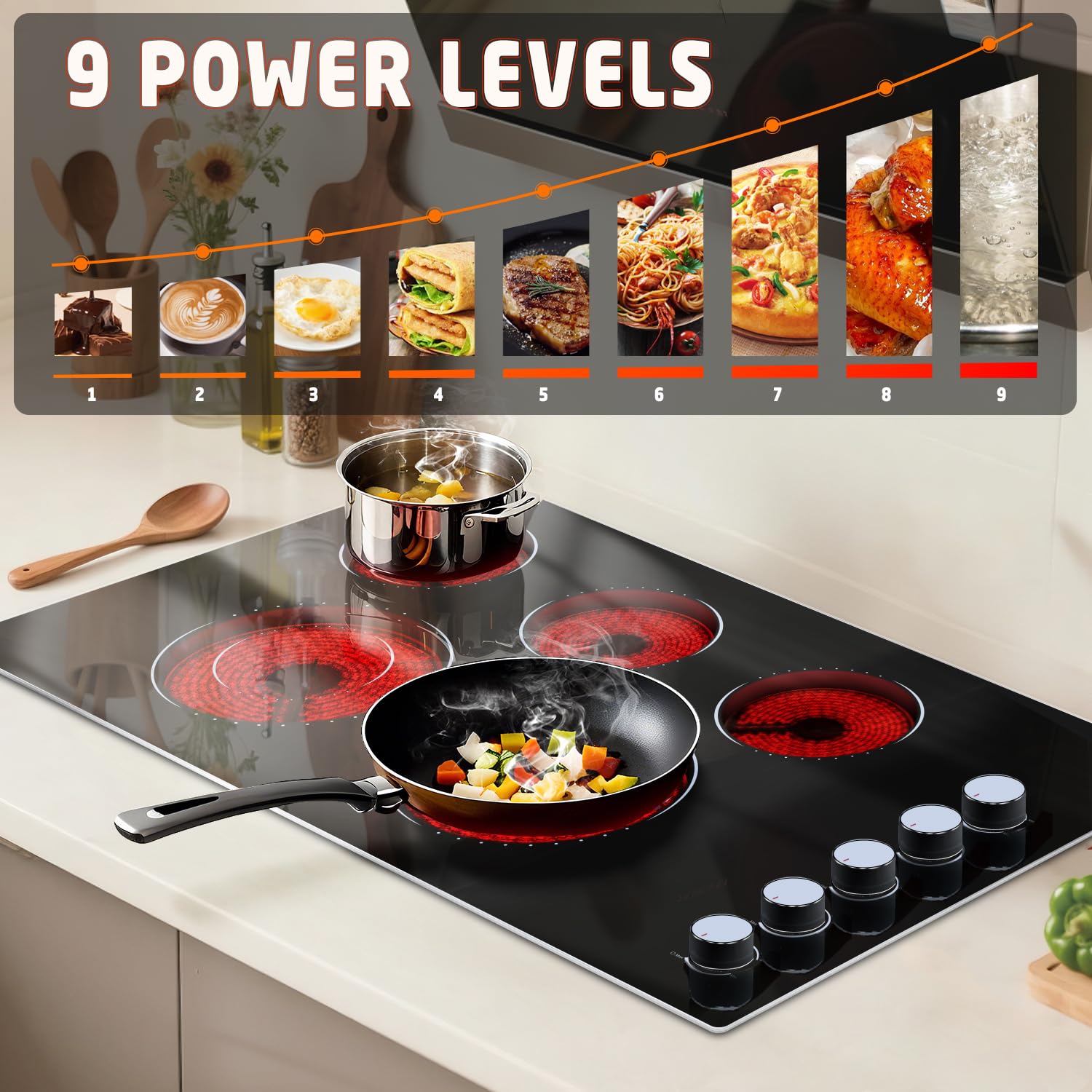 Snapklik.com : Hobsir Electric Cooktop 36 Inch, Electric Stove Top