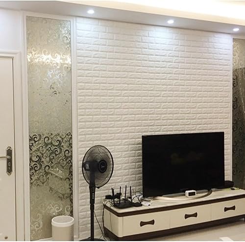 Miniatura 2 de Paneles de pared 3D adhesivos de pared autoadhesivos, paneles de pared blancos de 27.6 x 27.6 in para decoración de pared interior