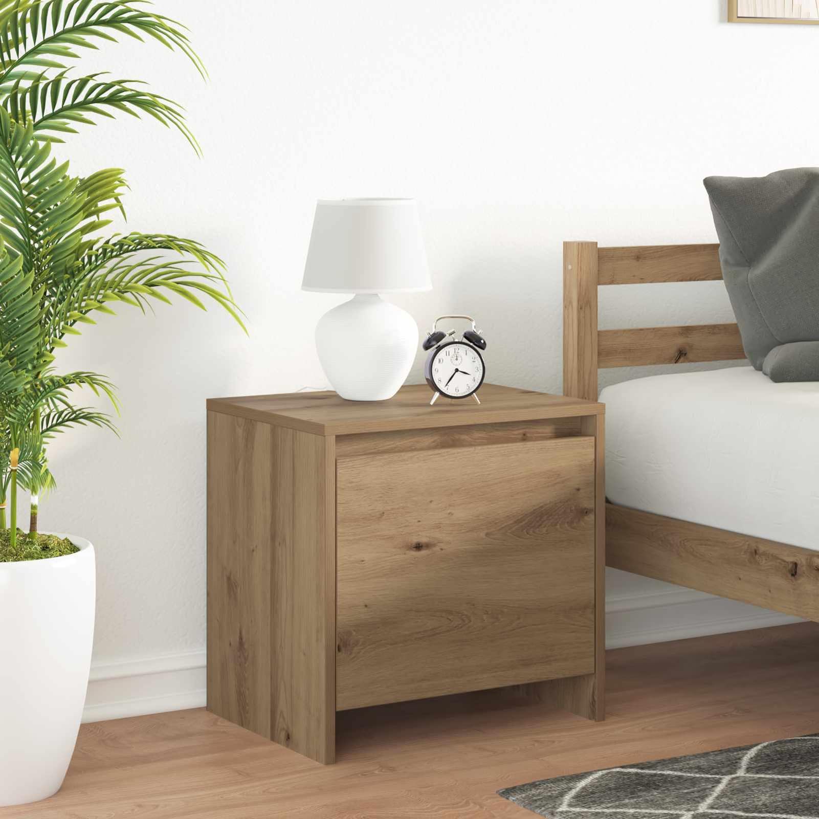 Nachttisch Artisan-Eiche 45x34x44,5 cm Holzwerkstoff | Rustikales Design aus langlebigem Holzwerkstoff, max. 60 kg Belastung, pflegeleicht mit feuchtem Tuch