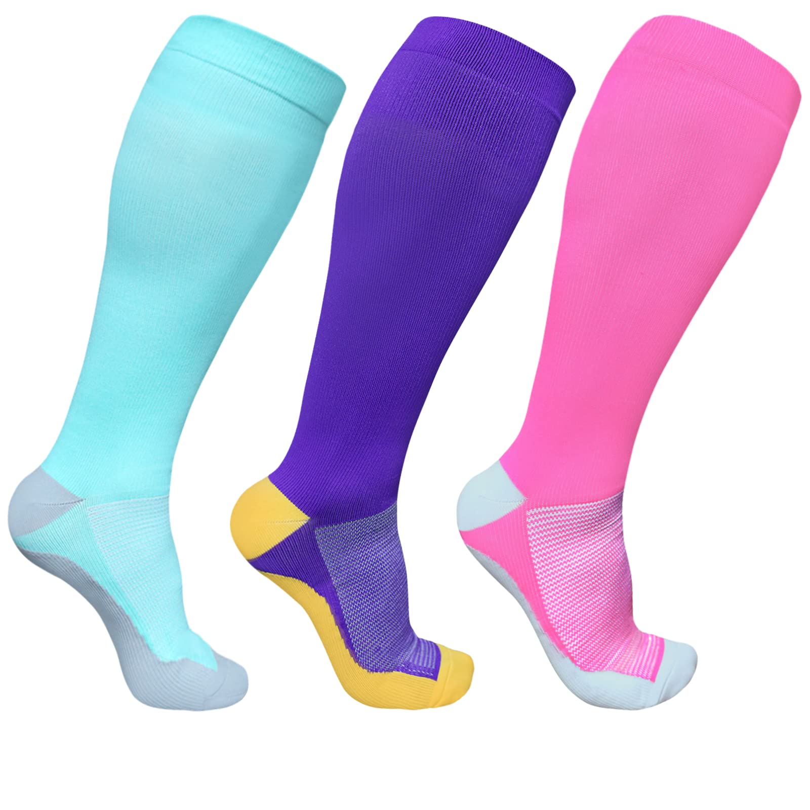 XAIVEZLCompression Socks for Women Circulation Plus Size Compression Socks Wide Calf Knee High Support XXL 3XL 4XL