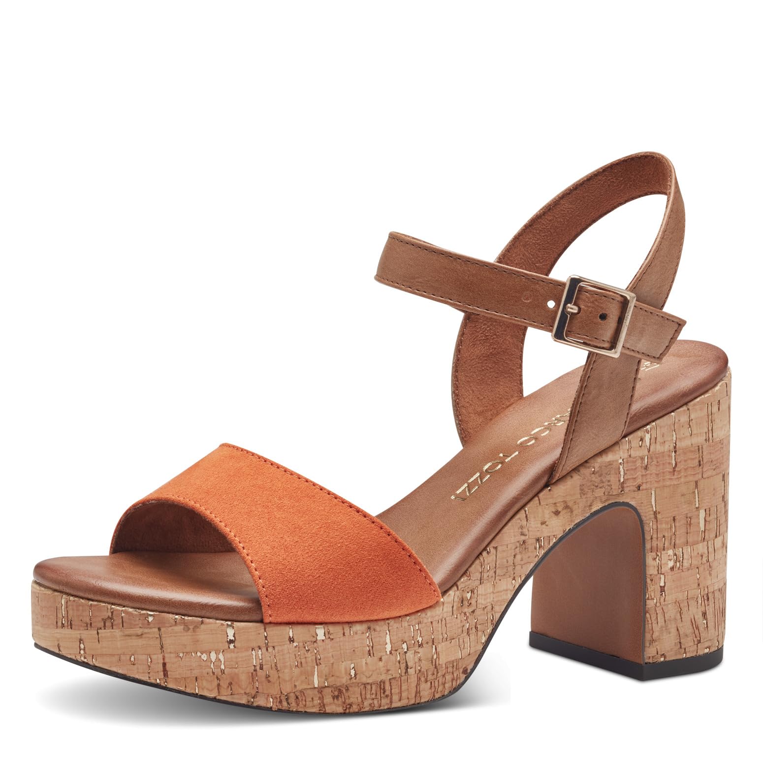 Marco Tozzi Damen Sandalen mit Absatz Plateausohle Verstellbarer Riemen