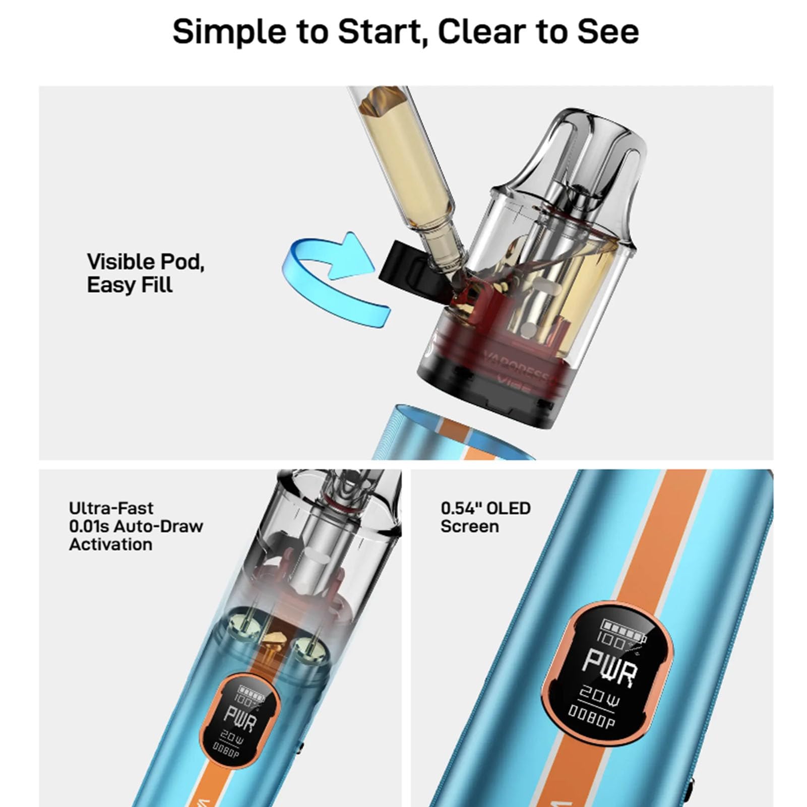 cigarette électronique vibe Vibe SE 2 Vaporesso : pod 1400mAh, cartouche 4.5 ml main image 0