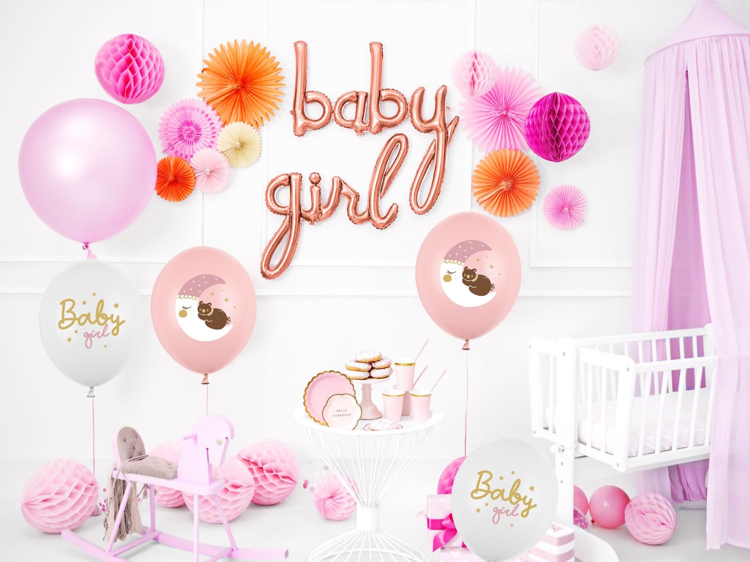 Folienballon 'Baby' – Rosa-Gold, 77x70 Cm, Für Babyparty & Gender Reveal