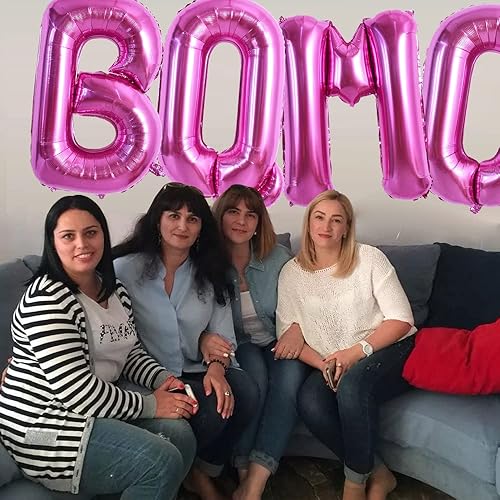 Miniatura 4 de TONIFUL Globos grandes de 40 pulgadas de color rojo rosa con letras B, globos gigantes de letras del alfabeto, globos grandes de Mylar para