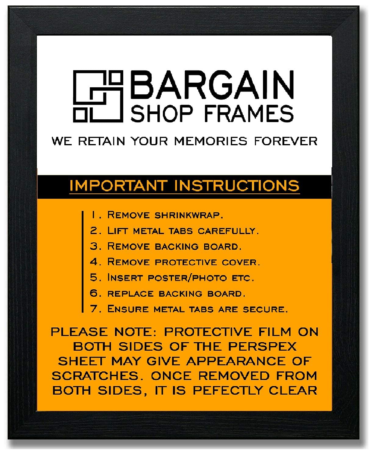 Bargain Shop Az Black Modern Style Solid Wooden Effect Picture Frames Photo Frames Poster Frames Ready To Hang Or To Stand (A2 (16.5"X23.4") (594Mm X 420Mm), )