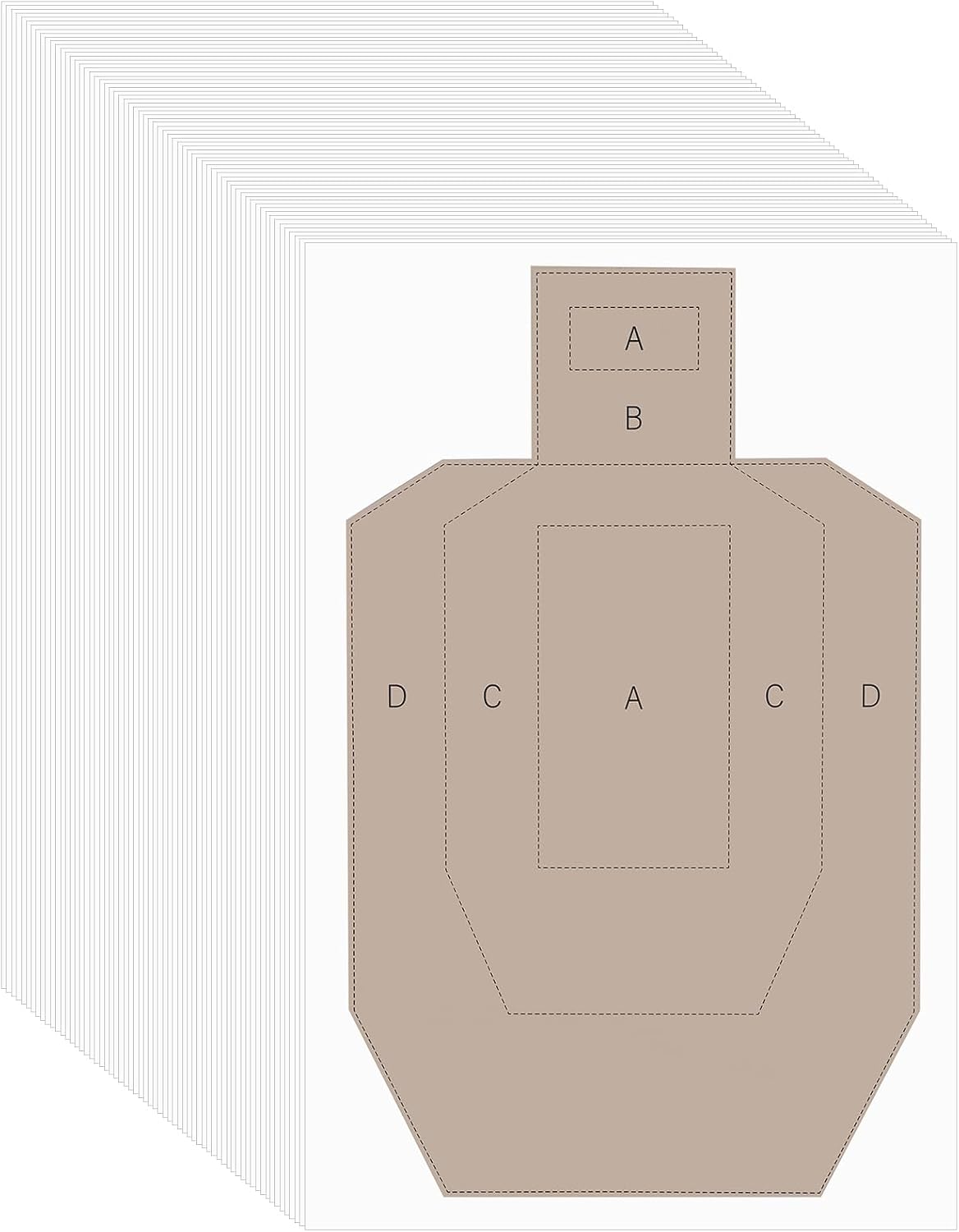 Soulchen 100 Pcs 23" x 35" Ipsc Practice Shooting Bright White Paper Targets, Competition Torso Target for Indoor and Outdoor Use