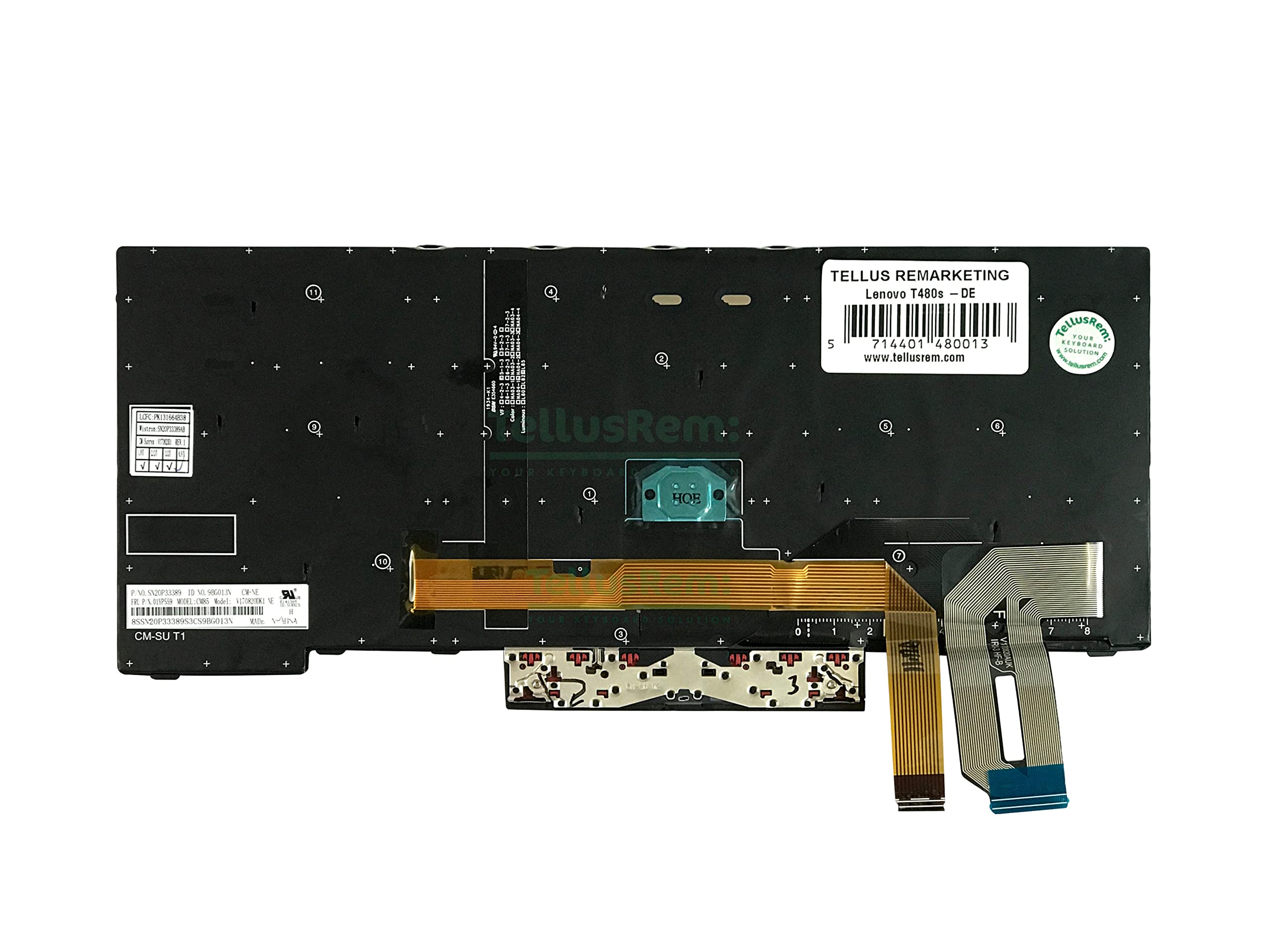 ersatztastatur Lenovo T480s Black - DE Hintergrundbeleuchtung für Lenovo Thinkpad T480s, T490, E490, L480, L490, L380, L390, L380 Yoga, L390 Yoga, E490, E480