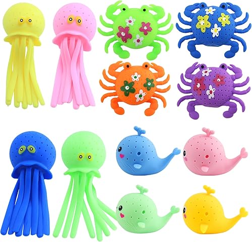 Vista 8 de 3 bolas de agua de pulpo para niños, juguetes sensoriales para aliviar el estrés flotante, playa, baño, juguete de bomba de agua, bolas de chapoteo