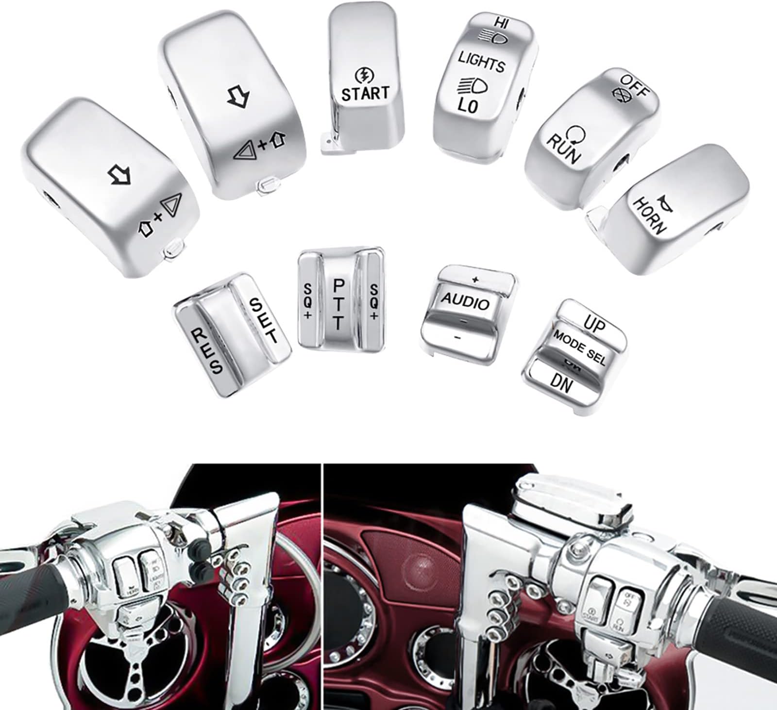 Chrome Hand Control Switch Housing Caps For Harley-Davidson Electra Street Glide 1996-2013