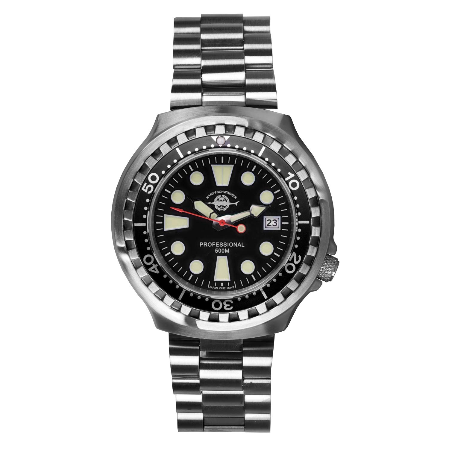 Orologio subacqueo professionale da uomo, in acciaio inox, 500 m