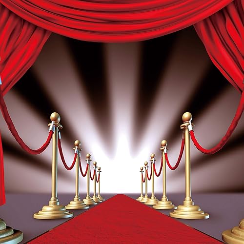 Miniatura 2 de Telón de fondo de fotografía de estrellas para escaleras de alfombra roja, accesorios de estudio de vinilo de 10 x 10 pies ME496