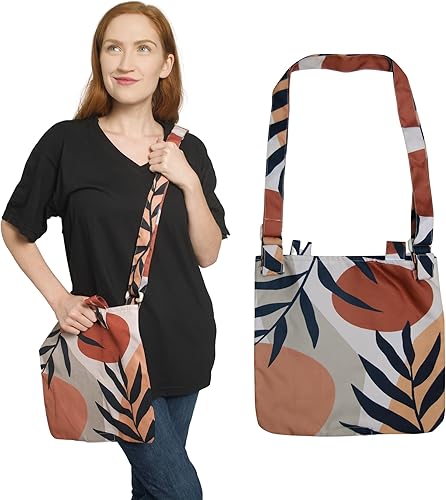 Inspired Comforts Funda discreta para bolsa de orina con correa para colgar y cubierta de tubo de catéter, elegante y funcional, estampado terroso