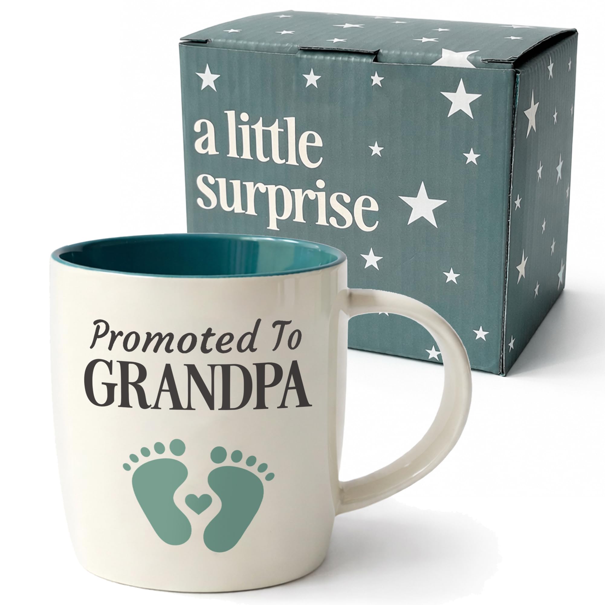 Triple Gifffted Promoted to New Grandpa to Be Coffee Mug, First Time Grandparent Pregnancy Announcement Gift Idea, Baby Reveal Surprise, Christmas Day, Est 2026, 13oz Ceramic